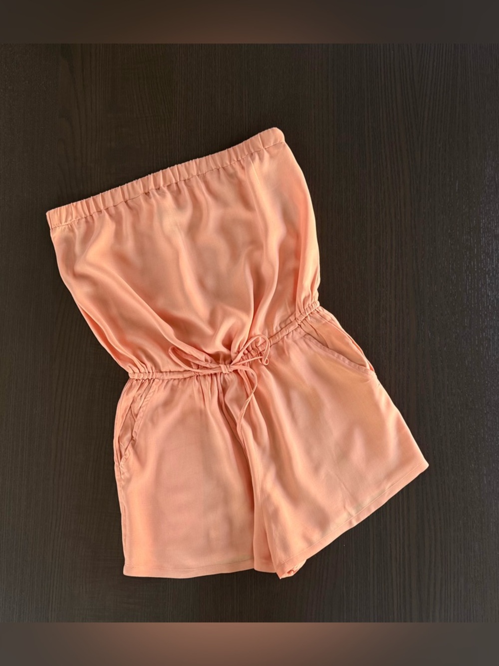 Peach Strapless Romper